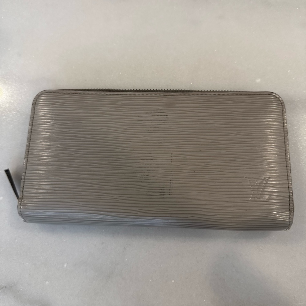 Louis Vuitton Zippy Long Epi Leather Grey / Yellow Wallet